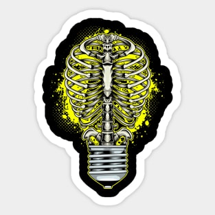 skull lamp, halloween Sticker